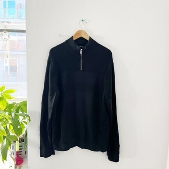 Theory Men's Black Ribbed Knit Sweater Size XL - Picture 1 of 5